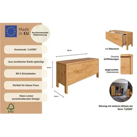 Home Affaire Kommode »Luven«, zertifiziertes Massivholz, mit 2 Schubkasten