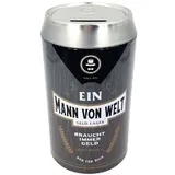 HERGO Creation Bier-Spardose "Ein Mann von Welt braucht immer Geld"