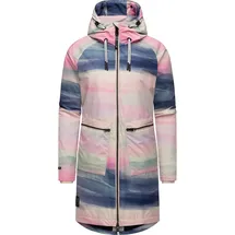 Ragwear Damen Wintermantel Warmer Parka mit Teddyfell wasserdicht und atmungsaktiv Holstic Print YOUMODO Ecru Gr. L - L