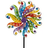 Formano Buntes Windrad für den Garten Metall