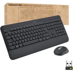 Logitech Signatur MK650 for Business Desktopset, Handballenauflage, Bluetooth, Logi Bolt USB-Empfänger