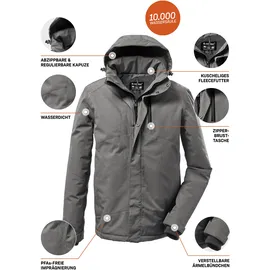 KILLTEC Herren Funktionsjacke mit abzippbarer Kapuze KOW 161 MN JCKT, graumelange, XL,