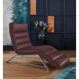 W.Schillig Relaxliege daily dreams Leder/Polyester 75 x 91 x 170 cm Braun mit Kissen