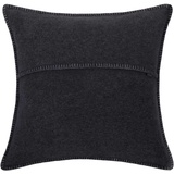 Zoeppritz Soft-Fleece Kissenhülle mit Häkelrand 703291, Schwarz, 50 x 50 cm