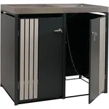 Proregal Mülltonnenverkleidung 125 x 132 x 84 cm schwarz