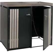 Proregal Mülltonnenverkleidung 125 x 132 x 84 cm schwarz