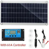 Qiyao - 300-Watt-Solarmodule, komplettes tragbares Solarmodul-Kit für Wohnmobile mit 60-A-Controller