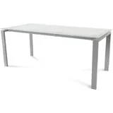 Rocada Schreibtisch Total BxTxH 180x80x73cm Gestell grau Platte Glas satiniert