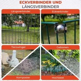 qualinos 5x Doppelstabmattenzaun Befestigung Eckverbinder rostfrei, stabil
