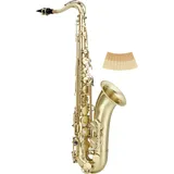 Classic Cantabile Winds TS-450 Brushed Bb Tenorsaxophon - Bb-Stimmung - Hoch-Fis-Klappe - Spar-Set inkl. 10 Stück Saxophon-Blätter, Stärke 2.0