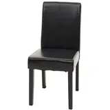 Mendler Esszimmerstuhl Littau, Küchenstuhl Stuhl, Leder ~ schwarz, dunkle Beine