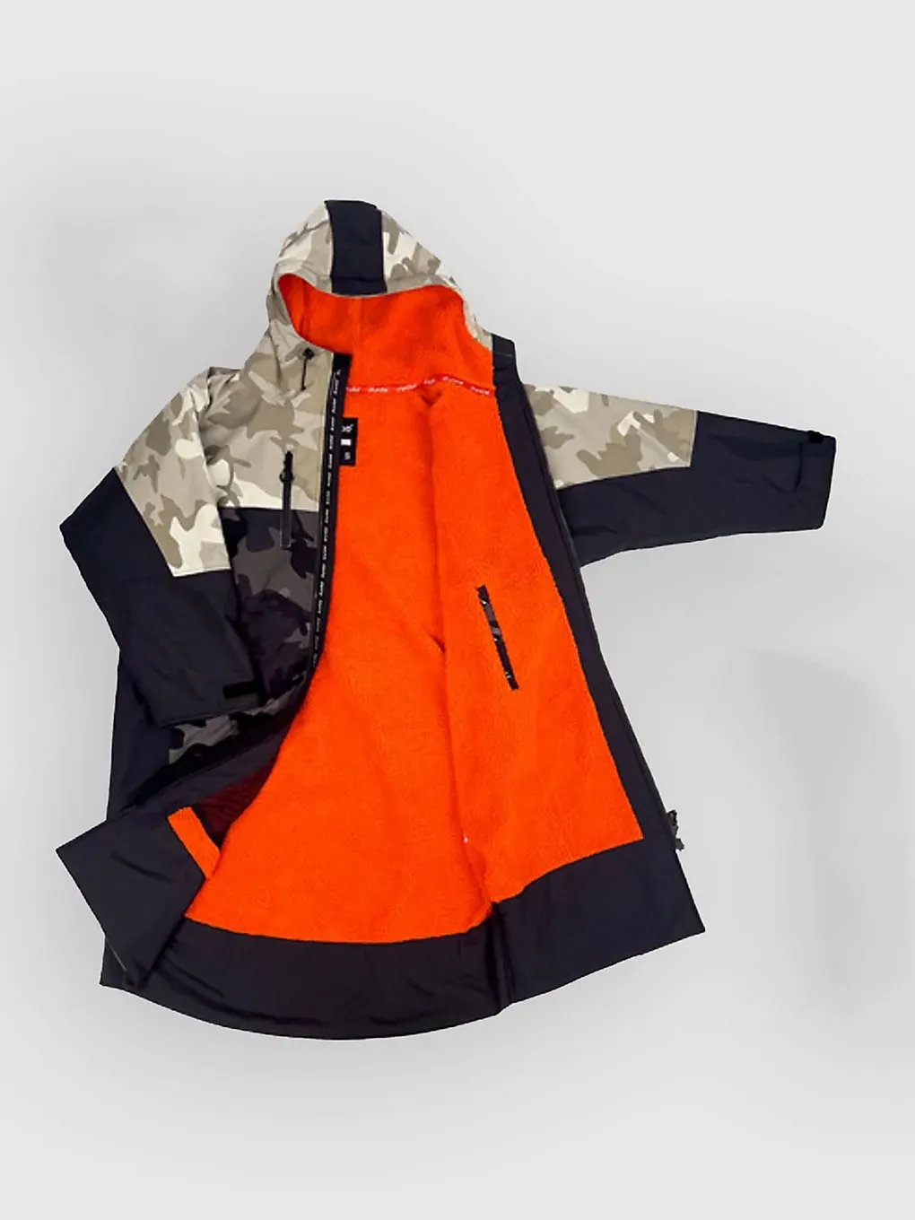 Dryrobe Nexus Long Sleeve Surf Poncho dual camo orange Gr. L