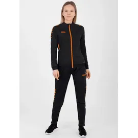 Jako Damen polyesterjas Polyesterjacke Challenge, schwarz/neonorange, 40 EU