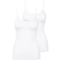 CALIDA Damen Unterhemd 2er Pack Natural Comfort, Spaghettitop,