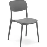 GORICA PRAGA Stuhl aus Kunststoff stapelbar Indoor Outdoor Komfort Grau