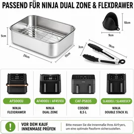 xylota 6-tlg. Auflaufform Set für Airfryer AF400EU/AF451EU/AF500EU Silber