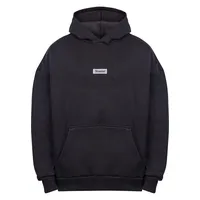 dropsize HEAVY OVERSIZE MIDDLE RUBBER PATCH HOODIE - schwarz, - S