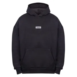 dropsize HEAVY OVERSIZE MIDDLE RUBBER PATCH HOODIE - schwarz, - S