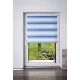K-HOME Doppelrollo Madrid 95 x 150 cm Farbverlauf/Blau