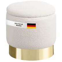 Albatros Hocker mit Stauraum Nizza Sitzhocker mit Stauraum, Modernes Design, Edler Sherpa-Bezug Sitztruhe Sitzbank mit Stauraum – optimal als Fußhocker Hocker