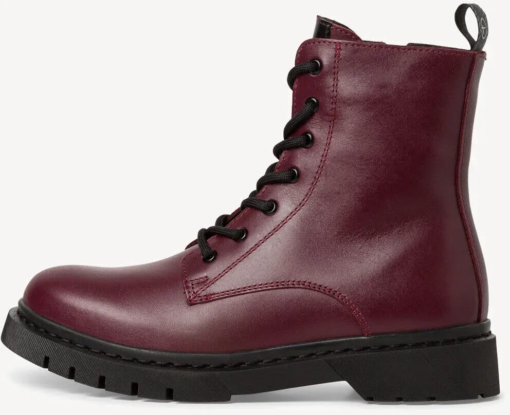 Tamaris Damen Stiefelette Schnürer Lederstiefelette rot 36