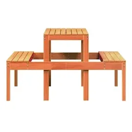 vidaXL Picknicktisch Wachsbraun 110x134x75 cm Massivholz Kiefer
