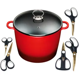 King Aluguss Suppentopf 24 cm rot  inkl. 5 x Schere