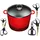 King Aluguss Suppentopf 24 cm rot  inkl. 5 x Schere