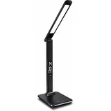 Brandson dimmbare LED Schreibtischlampe in Lederoptik Temperatur-, Alarm- & Kalenderfunktion