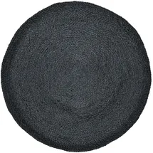 Marrakesch Orient & Mediterran Interior Ethno Boho Deko Jute Teppich Abrila rund 80cm Schwarz