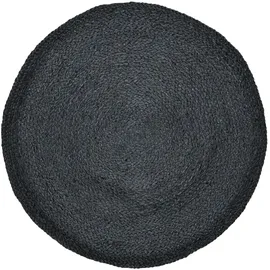 Marrakesch Orient & Mediterran Interior Ethno Boho Deko Jute Teppich Abrila rund 80cm Schwarz