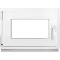 Framex Kellerfenster Fenster Kunststofffenster Weiß Breite x Höhe 60 x 40 cm (600 x 400 mm) 2-fach (32 mm) Dreh Kipp DIN Links - Premium - Alle Größen