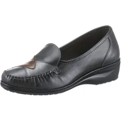 Mokassin CLASSIC, Damen, Gr. 42, schwarz, Glattleder, Basic, Schuhe