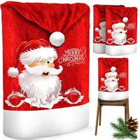 Kesser KESSER® Premium Weihnachtsstuhlüberzug Set Stuhlhussen für Weihnachten Nikolausmütze