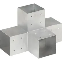 vidaXL Pfostenverbinder X-Form 101 x 101 mm Grau/Metall