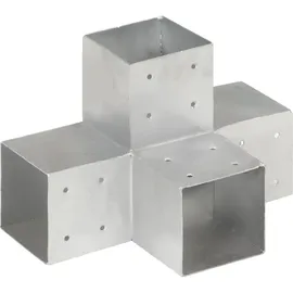 vidaXL Pfostenverbinder X-Form 101 x 101 mm Grau/Metall