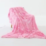 Freyamy Plüsch Kunstpelz Kuscheldecke 130x160cm Tie-dye Rosa Flanell Warme Wurfdecke Microfaser Kunstfell Wende Wohndecke Felldecke Weich Sofa Decke TV-Decke Klimaanlage Decke Flauschig Tagesdecke