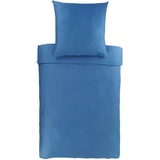 BASSETTI Uni Bettwäsche aus 100% Baumwollsatin in der Farbe Oltremare 1343, Maße: 200x200 cm - 9256173, Blau 200 x 200