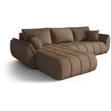 cornero Eckcouch 3-Sitzer Textil L-Form Braun