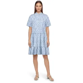 Cartoon Blusenkleid mit Muster Weiß/Hellblau 38