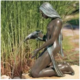 Rottenecker Gartenfigur Bronzefigur "Noèlle mit Muschel - Aktfigur" als Wasserspeier