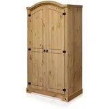 Kleiderschrank Massivholzschrank 2-trg Schrank B102cm TURANO Kiefer Mexiko-Stil
