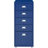 [en.casa] Rollcontainer Kökar mit 5 Schubladen 69x28x41 cm Blau