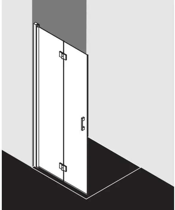 Kermi Liga Pendel-Falttür LI2YL08020VAK 80x200cm, silber hochglanz, ESG klar, links