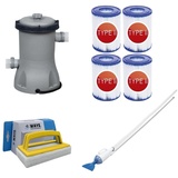 Bestway - Poolsauger AquaCrawl & Filterpumpe 2006 L/u & 4 Filter Typ II & WAYS Scheuerbürste