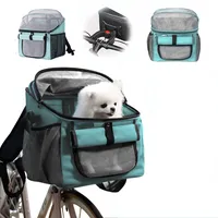 Yallmie Fahrrad Hund Vorne bis zu 5 Kg, 37 * 27 * 40cm Faltbare Fahrradkorb Vorne Fahrrad Vorne Korb, Hundekorb Rucksack mit Netzfenster Fahrradkorb Vorne für Kleine Mittlere Hunde und Katzen (Blau)