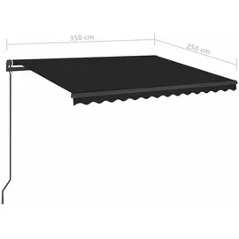 vidaXL Gelenkarmmarkise Einziehbar 350 x 250 cm anthrazit