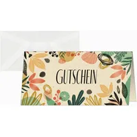Sigel Gutscheinkarte DL 240g Graskarton Colorful plants 10+10 Stück