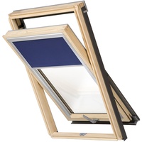 Balio Dachfenster Holz incl. Verdunkelungsrollo und Eindeckrahmen 0-50mm (78 x 134)
