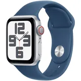 Apple Watch SE GPS + Cellular 40 mm Aluminiumgehäuse silber, Sportarmband denim M/L